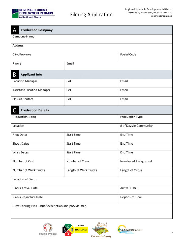 Filming Application Form